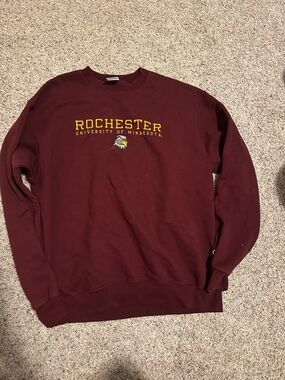 Champion Maroon Crewneck with Yellow Rochester Logo